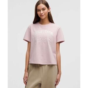 (6) NWT Lululemon Relaxed-Fit Cotton Jersey T-Shirt *Graphic Pink Haze RARE